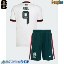 Maglie da calcio Messico Raul Jimenez #9 Seconda Maglia Bambino Mondiali 2026  Manica Corta (+ Pantaloni corti)